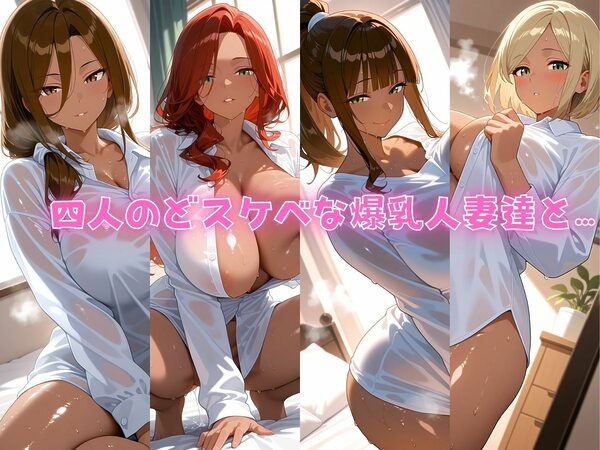 4人の褐色人妻と彼シャツ朝から汗だくSEX 画像1