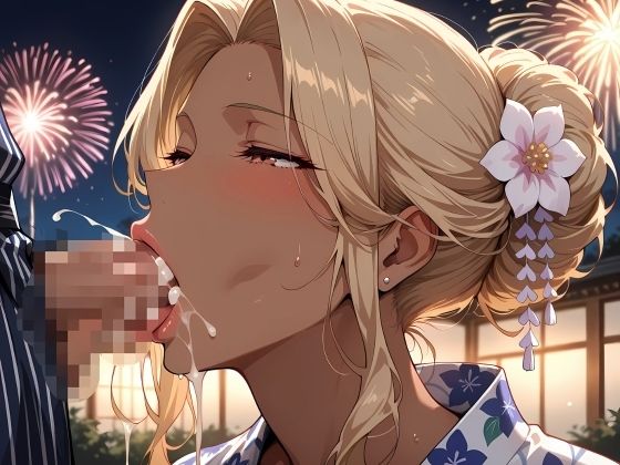 爆乳ギャル人妻さんと花火デートで屋外セックスする話 画像7