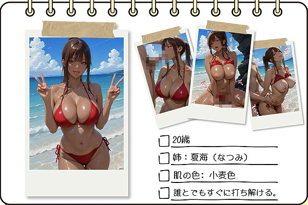 双子ビーチ〜白黒姉妹にビーチで中だしVol.2 画像1