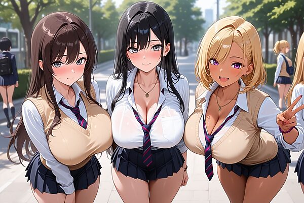 巨乳学園で連続イキ地獄 画像1